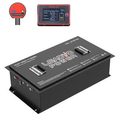 แบตเตอรี่กอล์ฟ 72V 150Ah แบตเตอรี่ LiFePO4 แบตเตอรี่กอล์ฟบั๊กกี้ แพ็คด้วยบลูทูธ LCD CANBUS