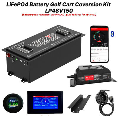 48V 150Ah 51.2V LiFePO4 แบตเตอรี่กอล์ฟคาร์ทลิเดียม คิตแปลง 250Amp การออกต่อเนื่อง 520A / 20S