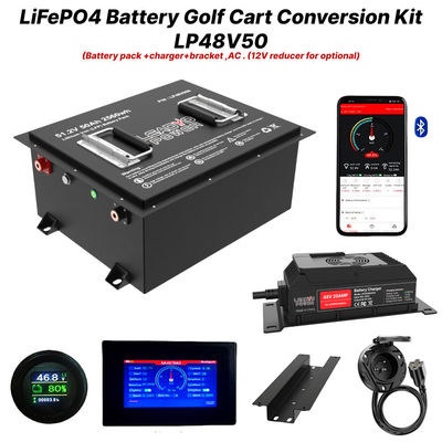 48V 50Ah 51.2V2 150Amp LiFePO4 ชุดเปลี่ยนแบตเตอรี่รถกอล์ฟ 5 ปี การรับประกัน