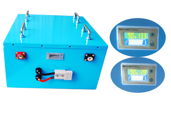 ราคาดี แบตเตอรี่รถกอล์ฟแบบชาร์จไฟได้ 48V 100Ah, แบตเตอรี่ลิเธียมไอออนรอบลึกพร้อมจอ LCD ออนไลน์