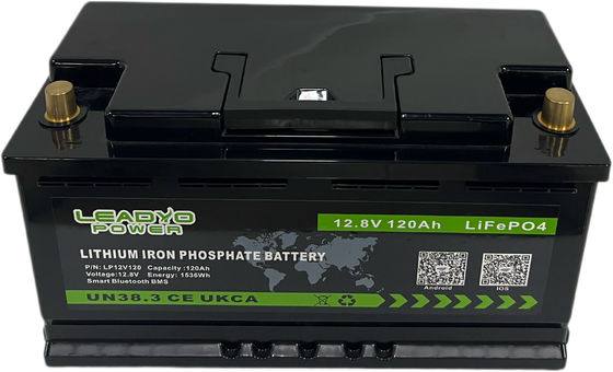 แบตเตอรี่ลิเธียมไอออน LiFePO4 12V 120Ah สำหรับระบบบ้านเคลื่อนที่พลังงานแสงอาทิตย์ RV Caravan