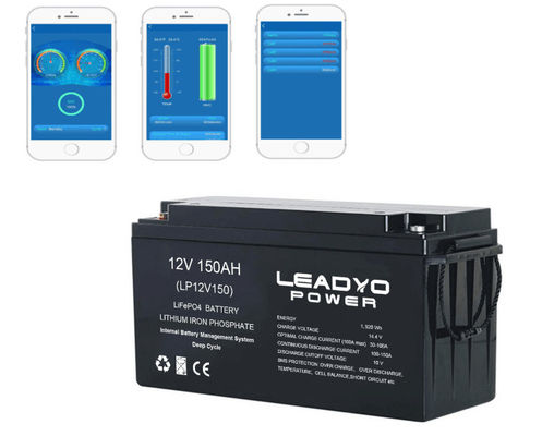 ราคาดี แบตเตอรี่ลิเธียมไอออนแบบชาร์จไฟได้ 12v 150Ah Deep Cycle LiFePO4 แบตเตอรี่พร้อมแอพ Bluetooth ออนไลน์