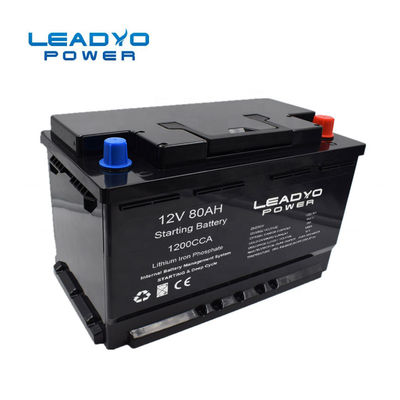 ราคาดี Lifepo4 12 โวลต์แบตเตอรี่ลิเธียมไอออนรถยนต์น้ำหนักเบา 80ah 1200 Cold Cranking Amp Battery ออนไลน์