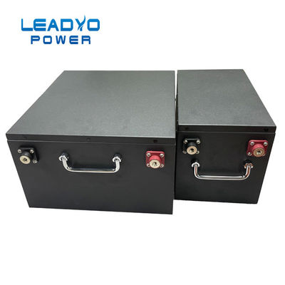 12V ลิเธียมไอออนรอบลึกแบตเตอรี่ RV แบตเตอรี่เคสโลหะสีดำพร้อม Smart BMS